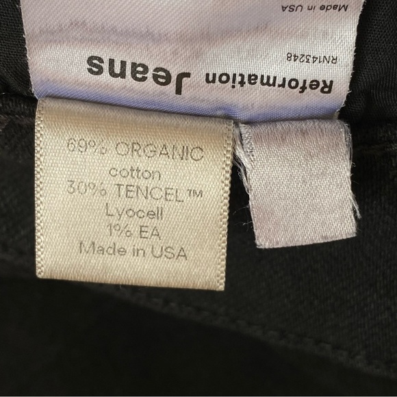 REFORMATION BLACK JADEN HIGH AND SKINNY LACE UP FRONT CLOSURE JEANS - Picture 9 of 12